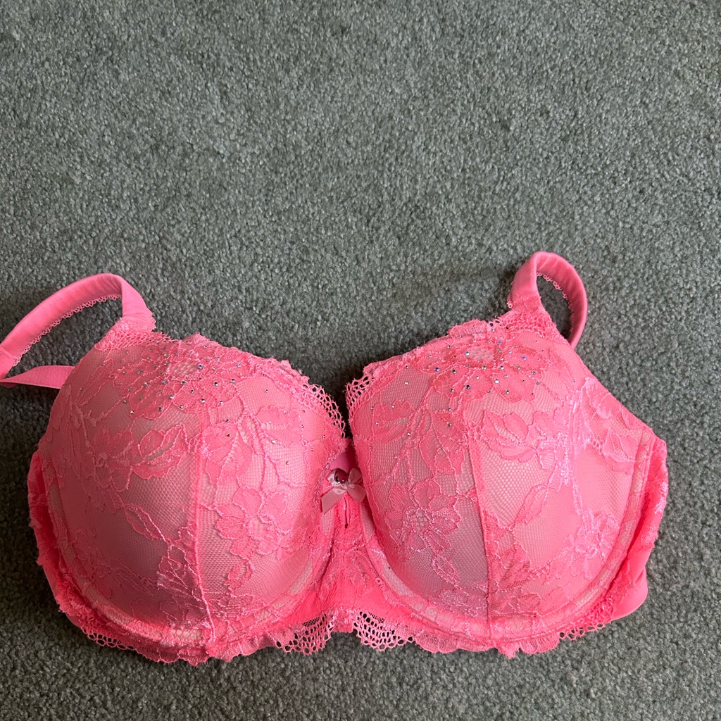 Victoria's Secret Body By Victoria Full Coverage Lined Lace Demi Bra-38ddd Peach